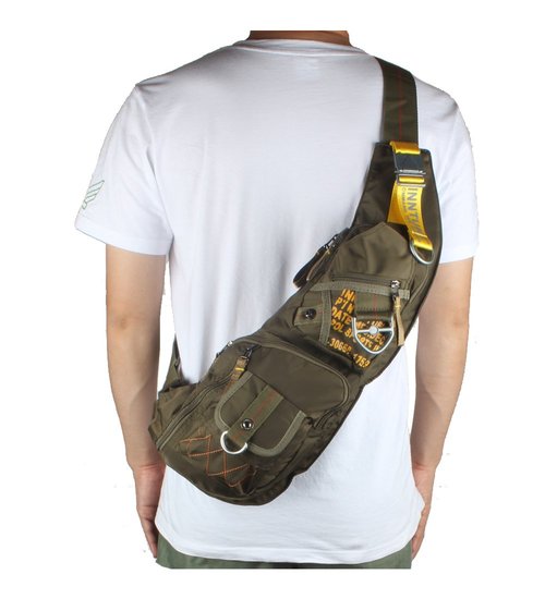 Innturt Nylon Sling Bag Backpack Shoulder Bag Daypack Large Army Green
