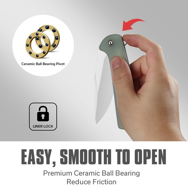 CIVIVI Primitrox Folding Knife for EDC, Flipper Pocket Knife with 3.48" Nitro-V Blade G10 Handle for Everyday Carry C23005A-1