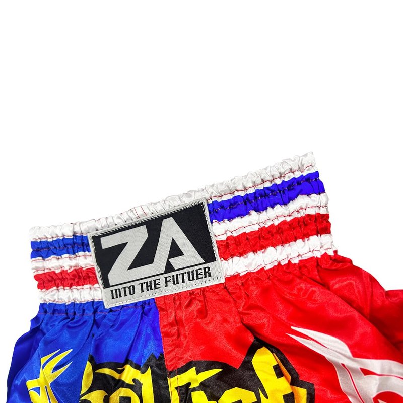 TAIKMD Muay Thai Shorts for Children Traditional MMA Gym Kickboxing Boxing Training Active Shorts (US, Alpha, XX-Small, Regular, Red&Blue)