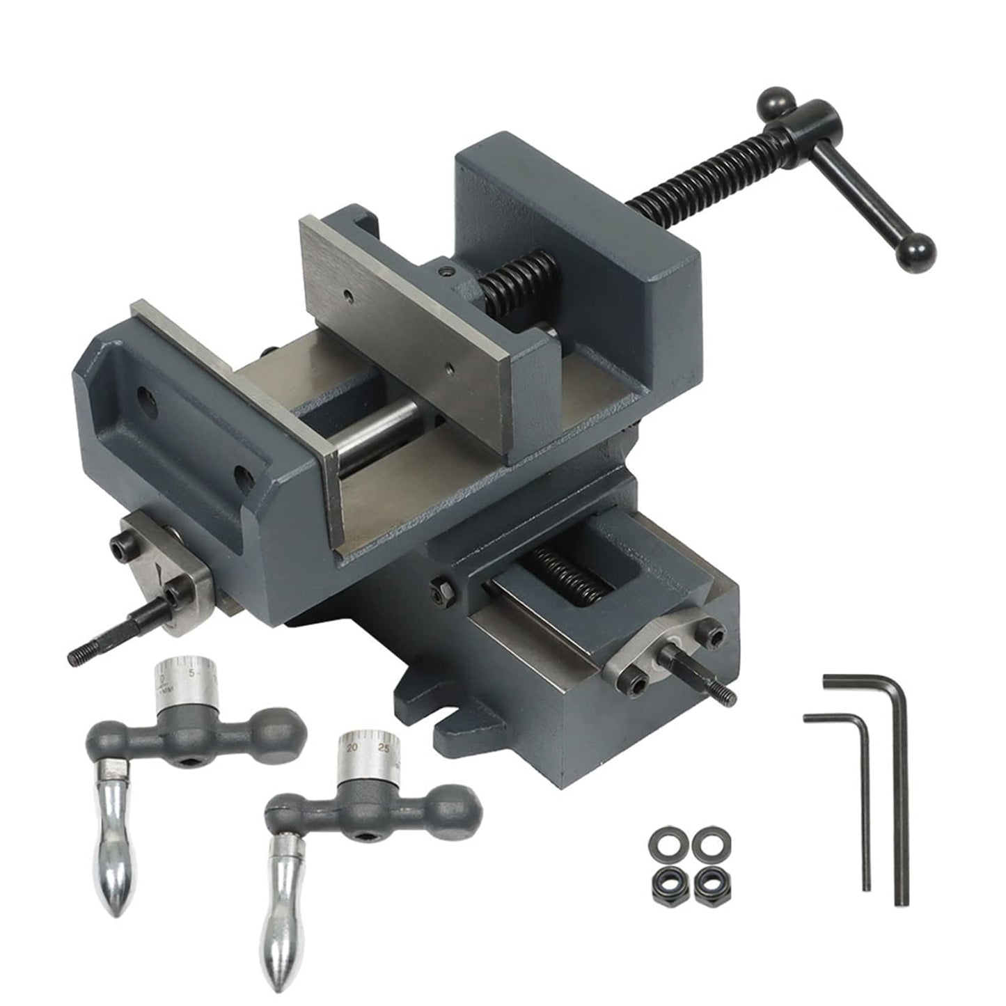findmall 4 Inch Cross Slide Drill Press Heavy Duty Benchtop Cross Slide Vise X-Y Compound Vise Fit for CNC Milling Machine, Drilling Machine and other Mechanical Equipment