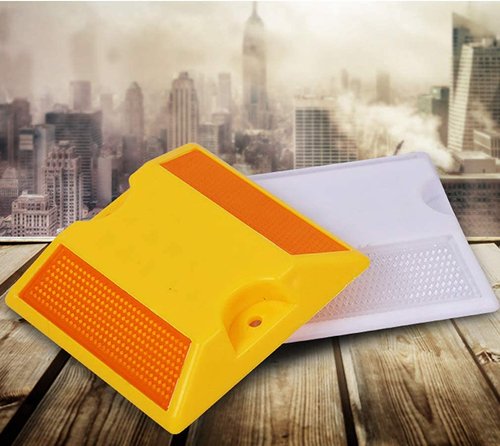 Comboss Road Reflectors 12 Pack 4 by 4 inch Street Pavement and Asphalt Stud Markers | Great for Speed Bumps Sidewalks Pedestrian Crossings Freeways and Driveways (Yellow)