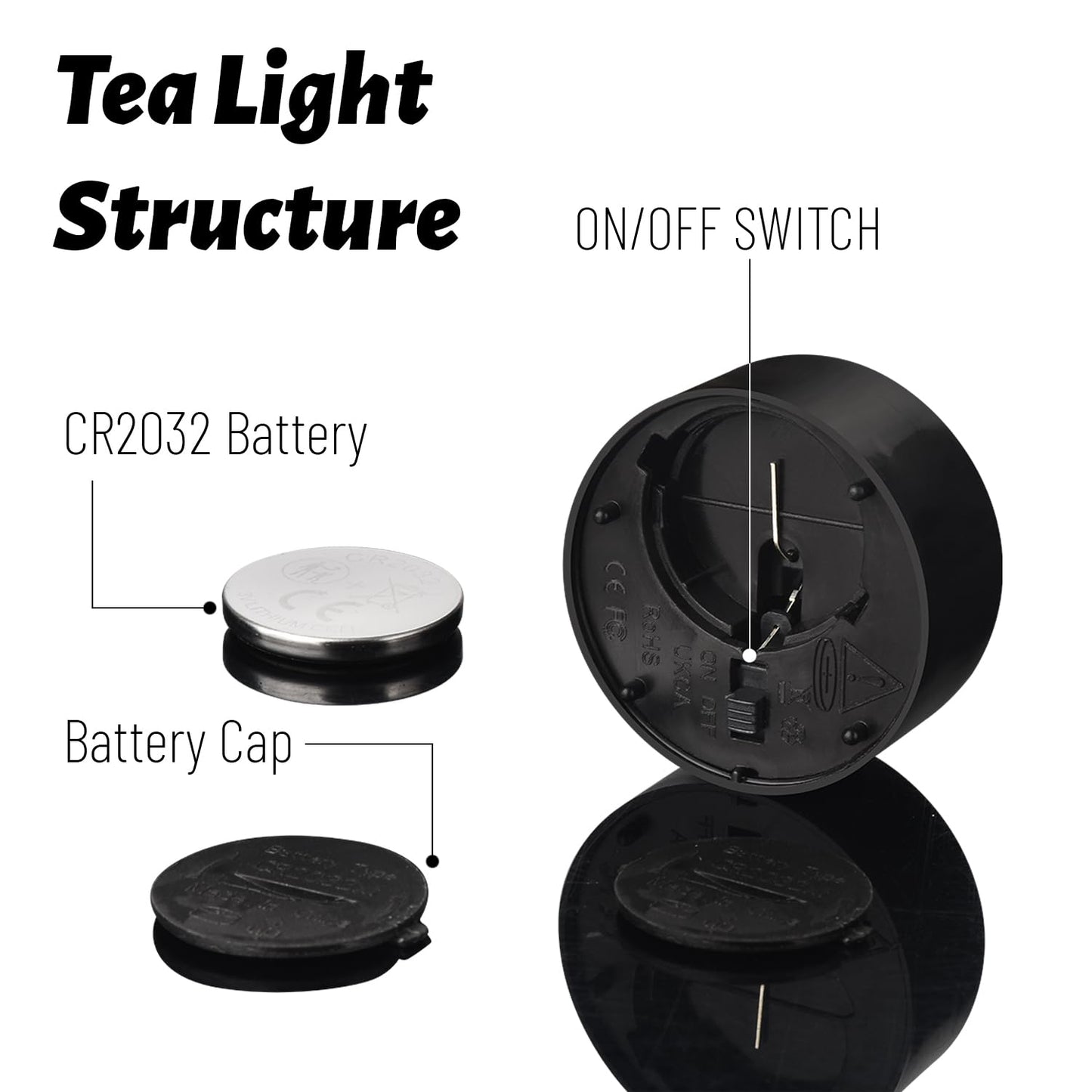 Tappovaly Black Tea Lights Candles Battery Operated, 24 Pack Electric Flameless Votive Candles Long Lasting 200 Hours, LED Flickering Tealight Candle for Halloween Holiday Party Home Decoration