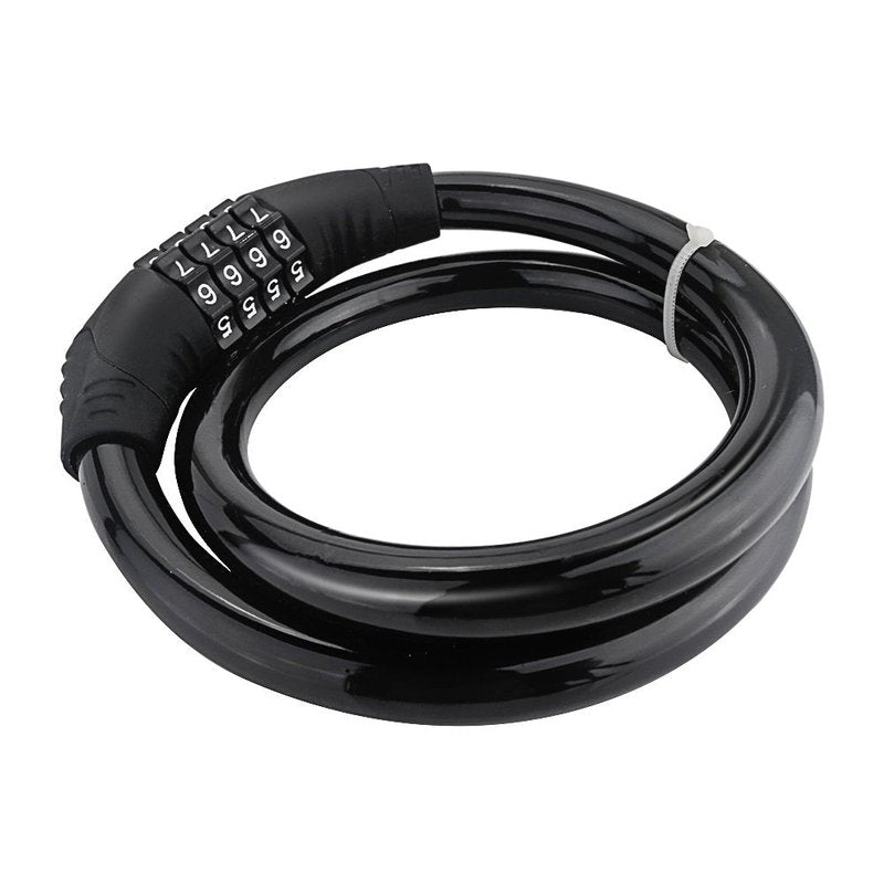 Sanwo Security Bike Lock 4 Digit Resettable Combination Cable Lock for Bicycle, 2 Feet x 1/2 Inch (Black)