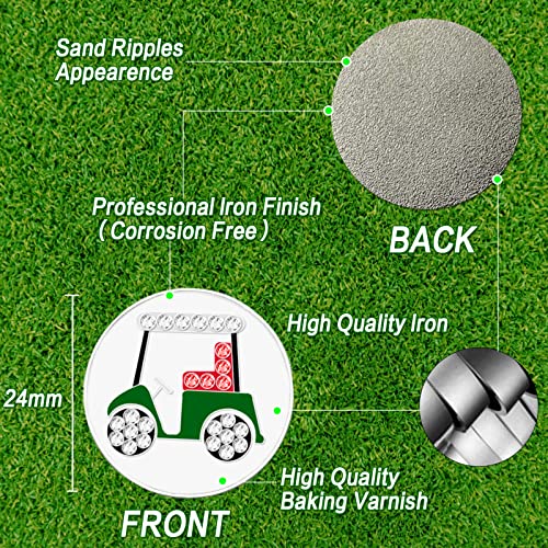 Golf Ball Marker with Hat Clip - 2 Golf Cart Variants