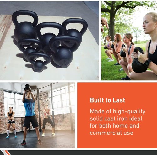 Body Sport Cast Iron Kettlebell - Durable Weight Training Equipment for Home & Gym Use