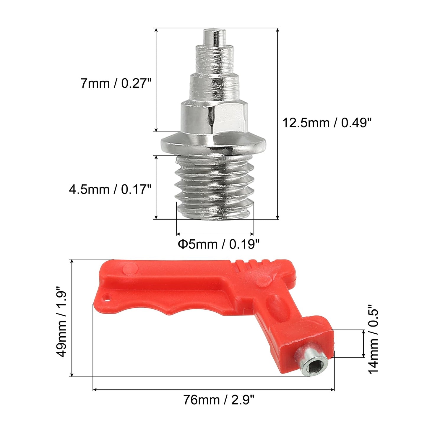 PATIKIL 1/4 Inch Track Spikes,50 Pack Steel Sports Shoes Track Spikes Replacement Spikes with Spike Wrench for Field Track Short Running Jumping Sprint Sports, Silver