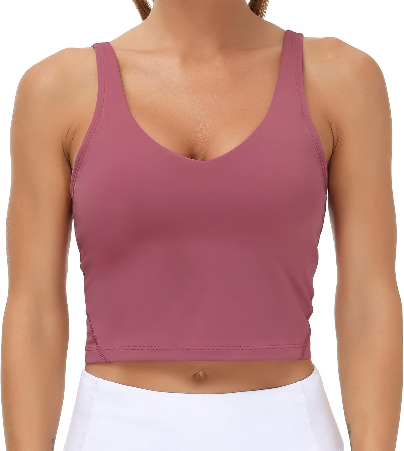 The Gym People Longline Sports Bra - Women's Wirefree Padded Design for Medium Support
