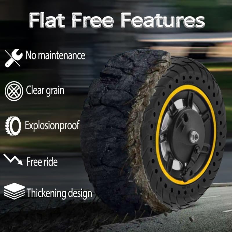 GYL 60/70-6.5 Scooter Tires: 10x2.50-6.5 Tubeless Tyre, 10 Inch Solid Tire Replacement for Segway Ninebot Max G2 G30 G30P G30LP Gotrax Eclipse GMAX G5 G6 Electric Scooter Rubber Wheel Blue 1Pcs