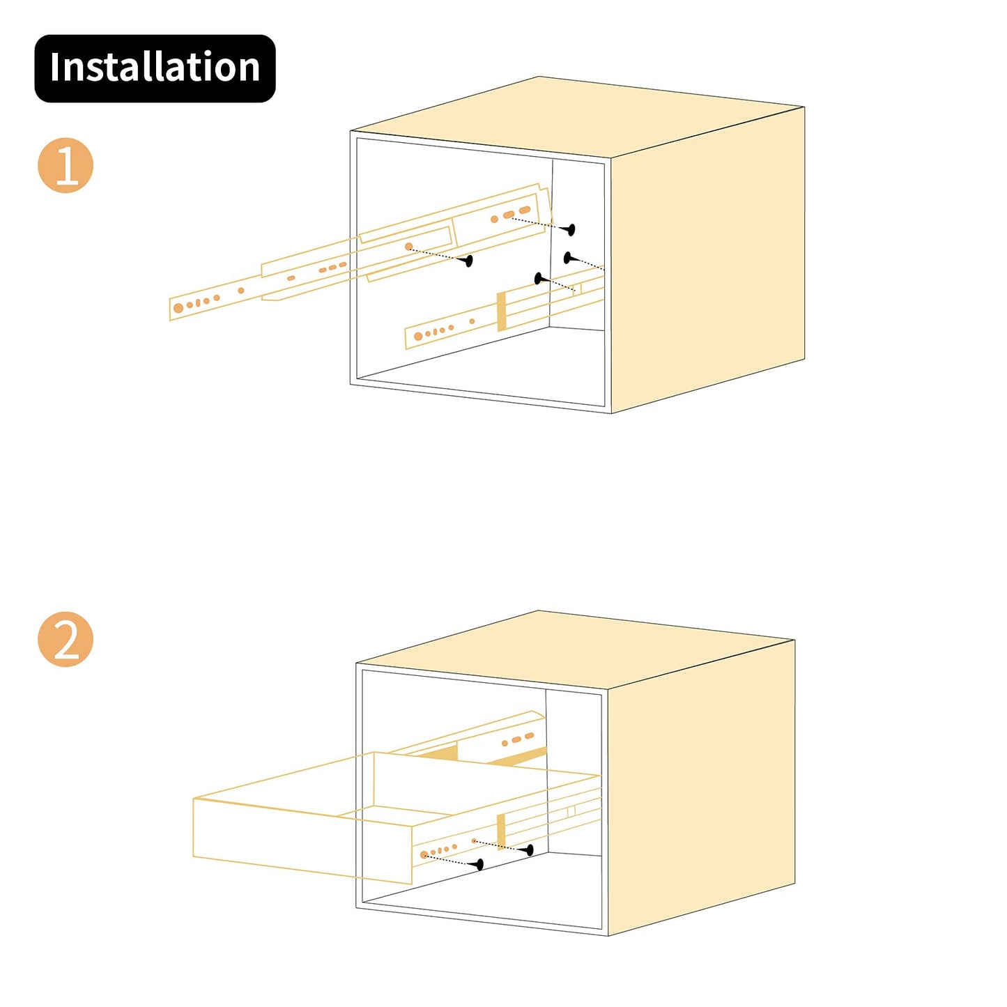 KCOLVSION 1 Pair 40 Inch 500 Lb Capacity Heavy Duty Drawer Slides with Screws,Side Mount Full Extension 3 Fold Ball Bearing Stainless Steel Hardware Drawer Rails,Industrial DIY