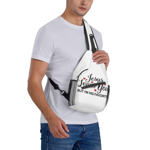 MANQINF Jesus Sling Bag,Casual Crossbody Backpack Shoulder Chest Bag for Women Men Travel Hiking Daypack