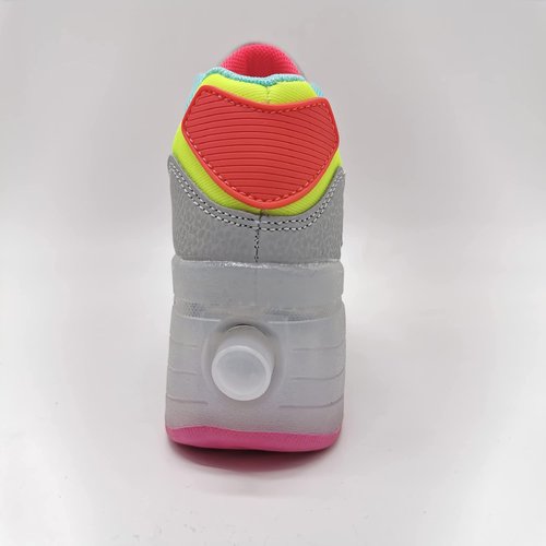 Kids Roller Skate Shoes with Single Wheel Shoes Sport Sneaker 7 Colors 11 Modes LED
