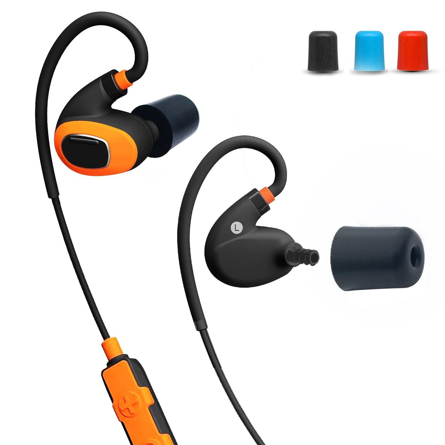 Klowcok Memory Foam Replacement Eartips for ISOtunes PRO/Xtra/Sport Advance BT/Wired/PRO Aware, Elgin, Westone, Etymotic, Plugfones Earbuds, Comfort Fit (3 Pairs, Assorted-S/M/L, Black)