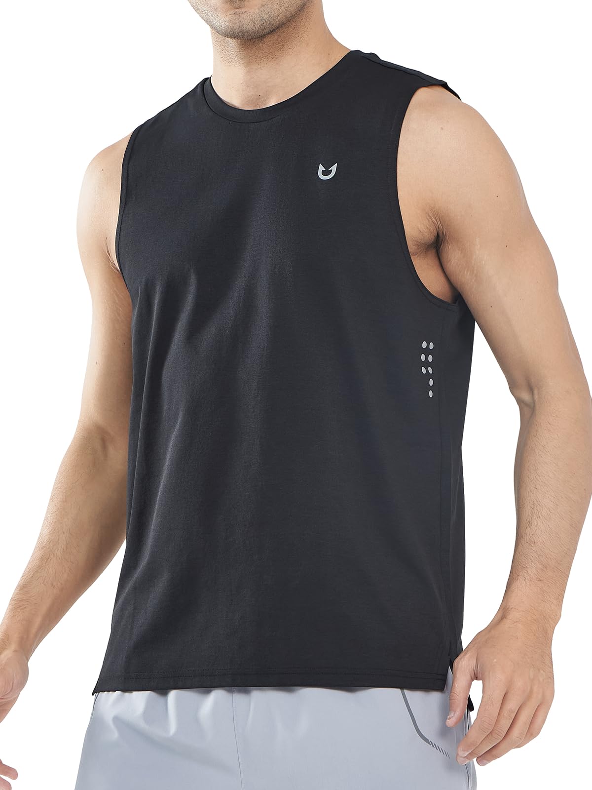 NORTHYARD Mens Tank Top Workout Running Shirts Sleeveless Quick Dry Muscle Shirts Athletic Gym Vest Black L