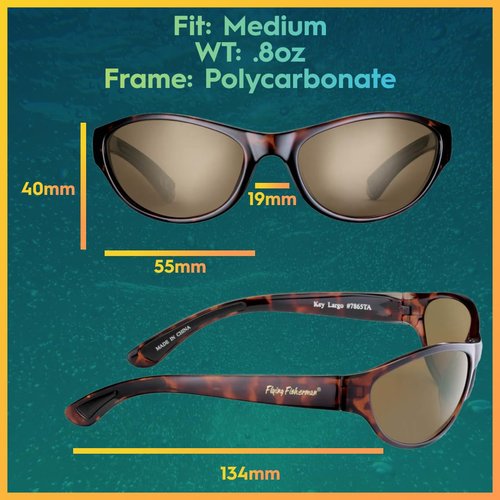 Flying Fisherman Key Largo Polarized Sunglasses for Men, Women, Fishing, Boating, Outdoor Sports, 100% UV Protection