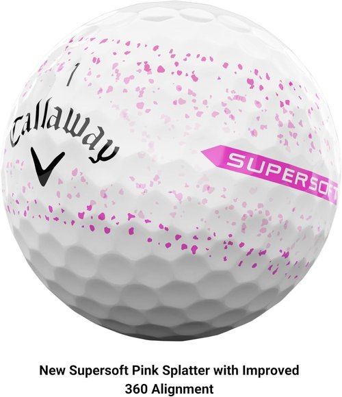 Callaway Golf Supersoft Golf Balls - 2023 Pink Splatter Design for Enhanced Performance