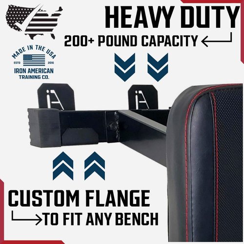 IRON AMERICAN Multi-Use Weight Bench Brackets - Heavy-Duty Gym Storage Wall Mounted Rack - Hang Benches, Rowing Machines, Hex Bars, Barbells 100lb Capacity - Hardware Included Made in USA