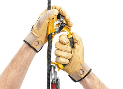 PETZL Ascension Ascender - Ergonomic Handled Rope Ascender for Climbing and Rigging - Yellow - Right
