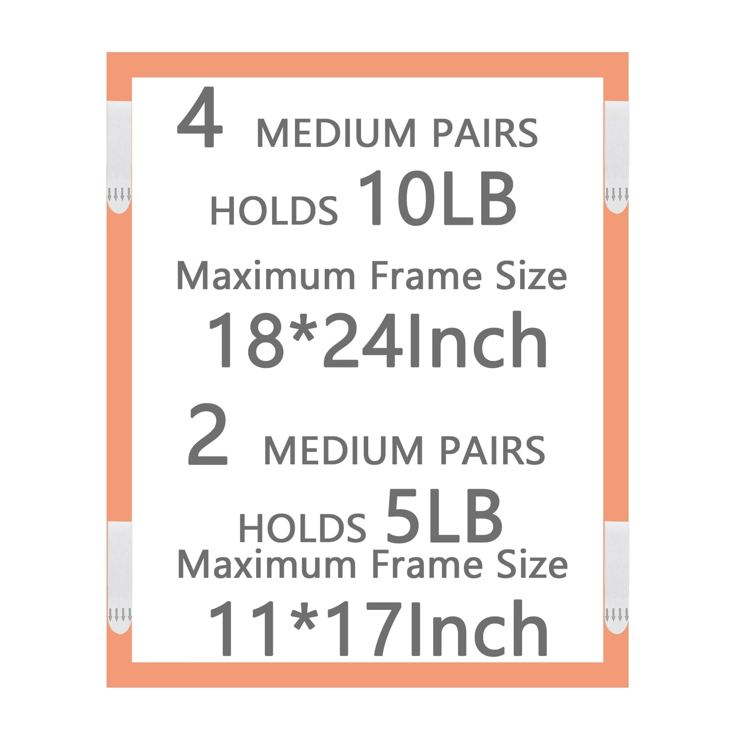 Large Picture Hanging Strips Heavy Duty, 32-Pairs(64 Strips) Sticky Picture Hangers for Walls No Damage Wall Picture Hangers Without Nails Refill Adhesive Poster Strips