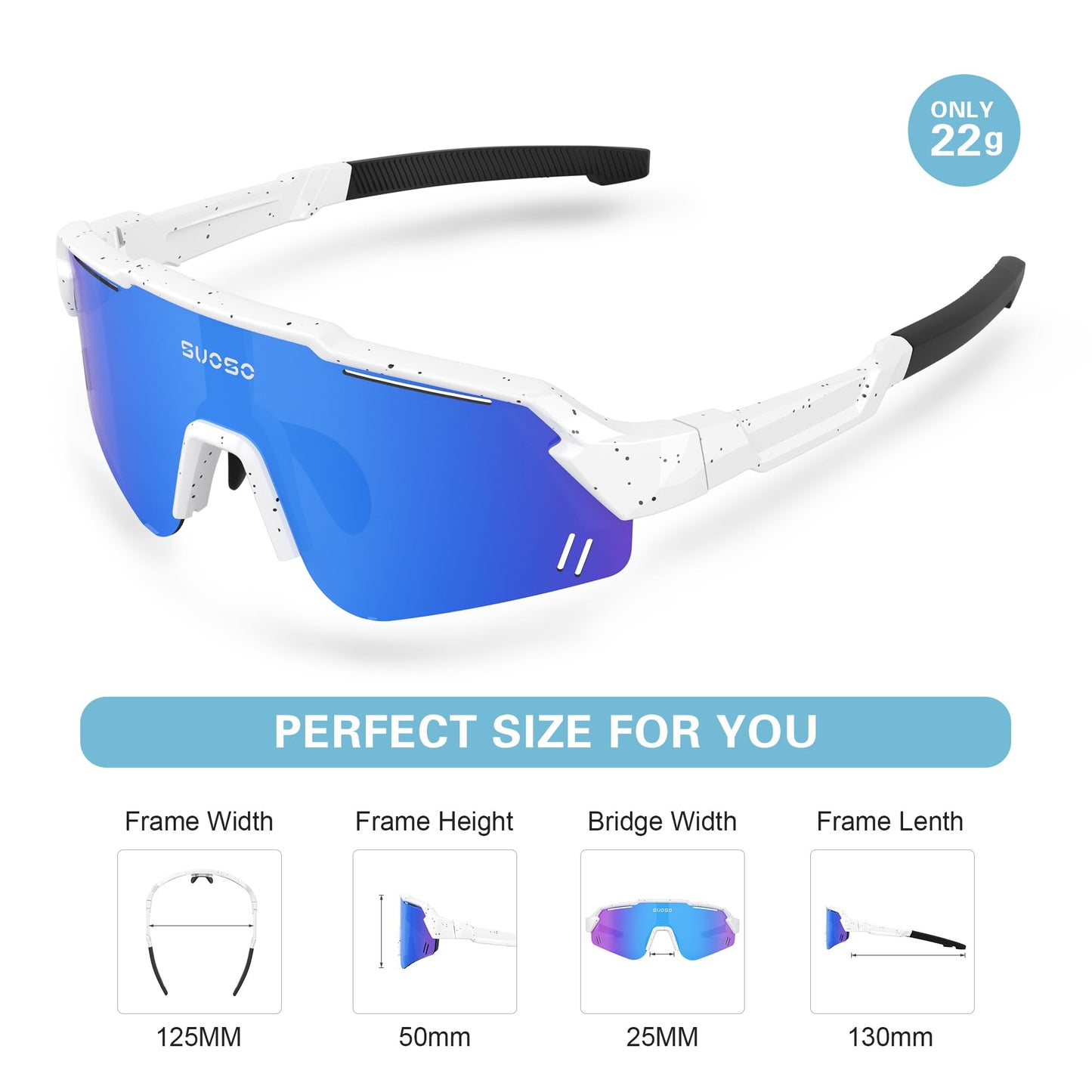 suoso Kids Sports Polarized Sunglasses: Youth Baseball Sun Glasses, Cycling Glasses for Boys Girls Age 6-12 Lightweight TR90 Frame UV400 Protection for Teens