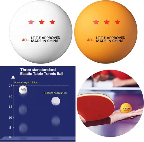 LIANXUE 10 Pcs 3-Star Table Tennis Balls - Competition Grade for Indoor/Outdoor Play