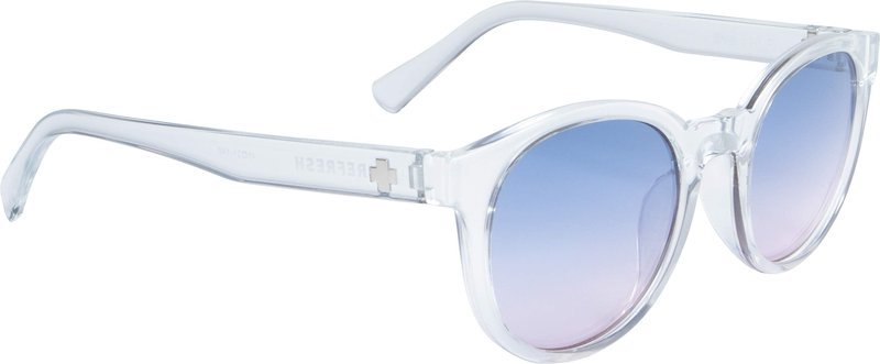 Spy Optic HiFi, Round Sunglasses, Color and Contrast Enhancing Lenses, Clear - Purple Sunset Lenses