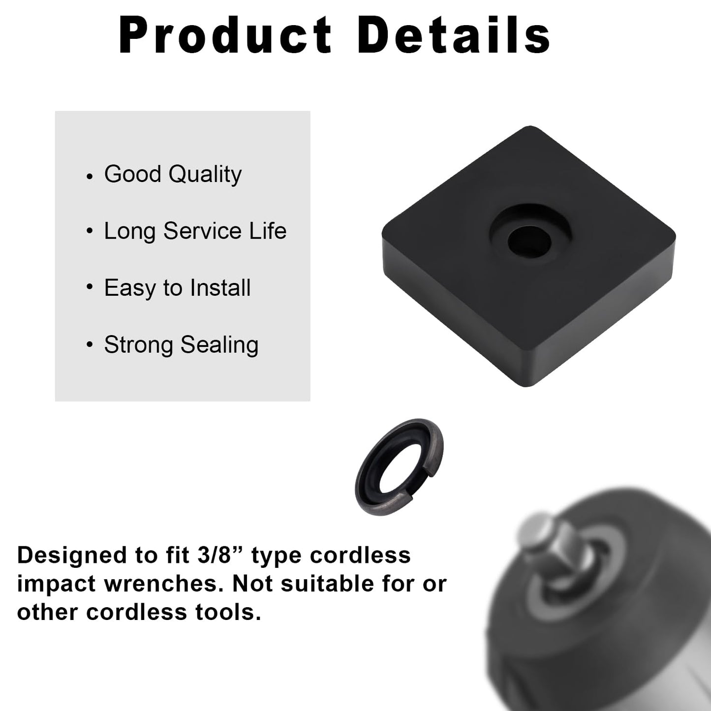 12 Sets 3/8" & 12 Sets 1/2" Impact Retaining Ring Clip Friction Rings with O-Ring, Come with 2 Black Retainer Ring Anvil Install Tools for MIL Electric & Pneumatic Impact Wrench