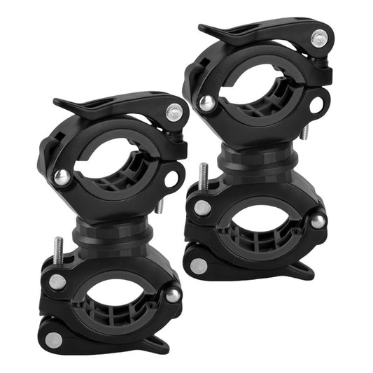 [2 Pack] Vonpri Flashlight Holder, Mount Bicycle Mounting Bracket Flashlight Holder Torch Clip 360º Rotation (Black)