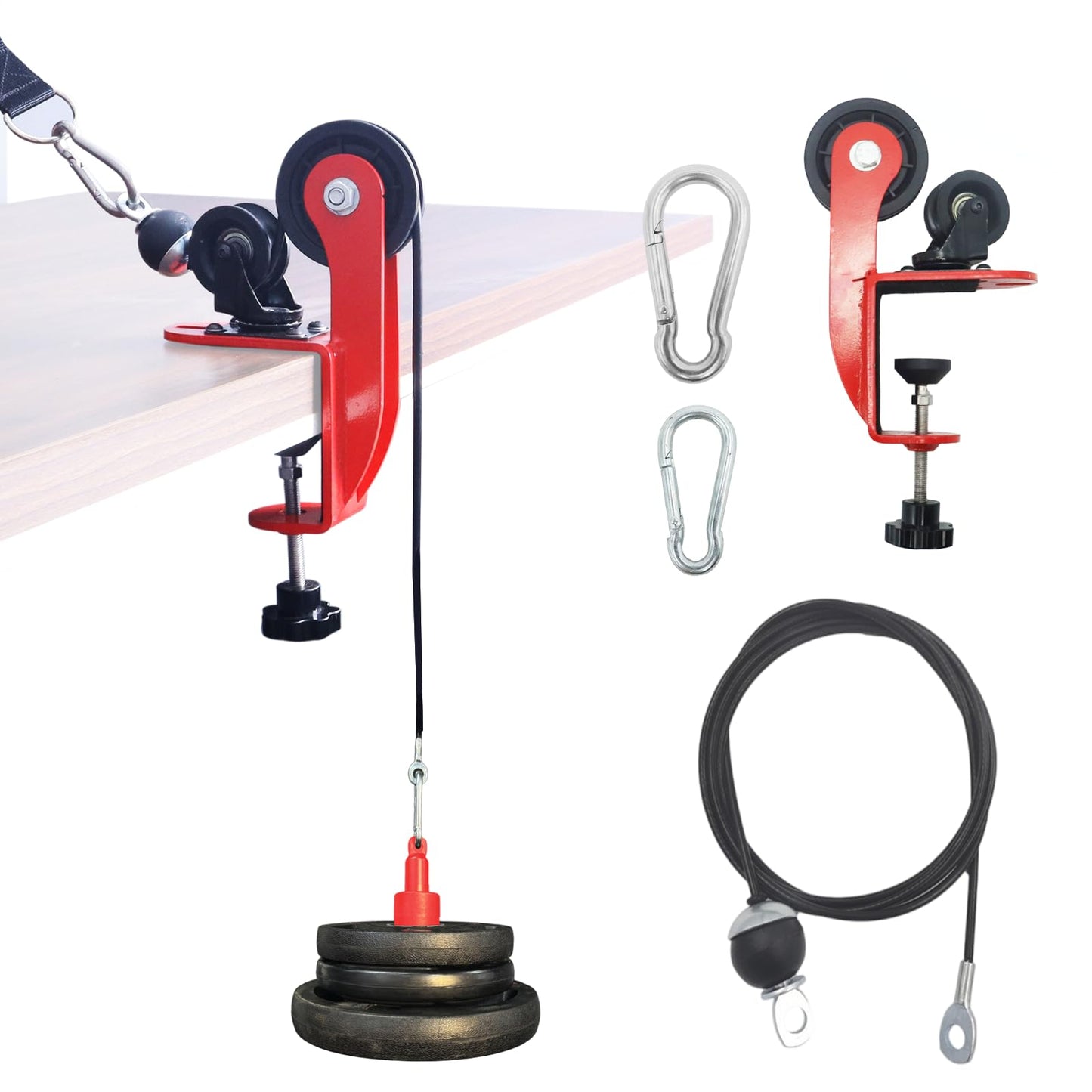 Arm Wrestling Training Pulley System Professional, Forearm Workout Table Equipment, Wrist Exerciser Cable Machine with Rope