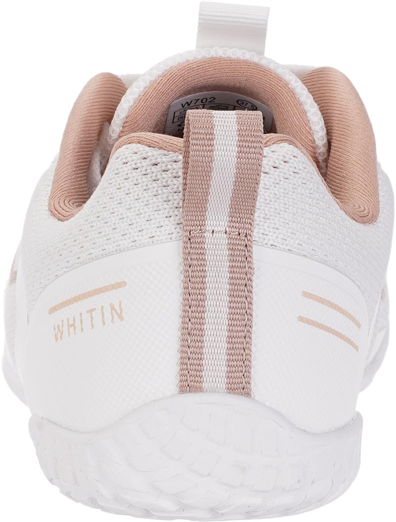 WHITIN Women Barefoot Shoes Minimalist Wide Toe Box Sneakers Size 9.5 Zero Drop Sole Walking Trail Running Casual Flexible Sport Gym Pink White 40.5