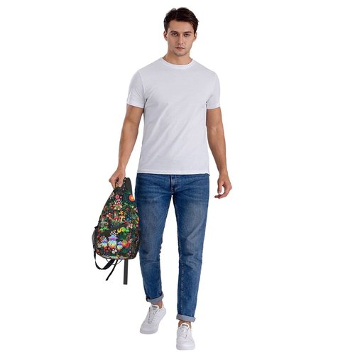JDEIFKF Mushroom Sling Bag Travel Crossbody Bag Chest Daypack Hiking Shoulder Bag For Men Women