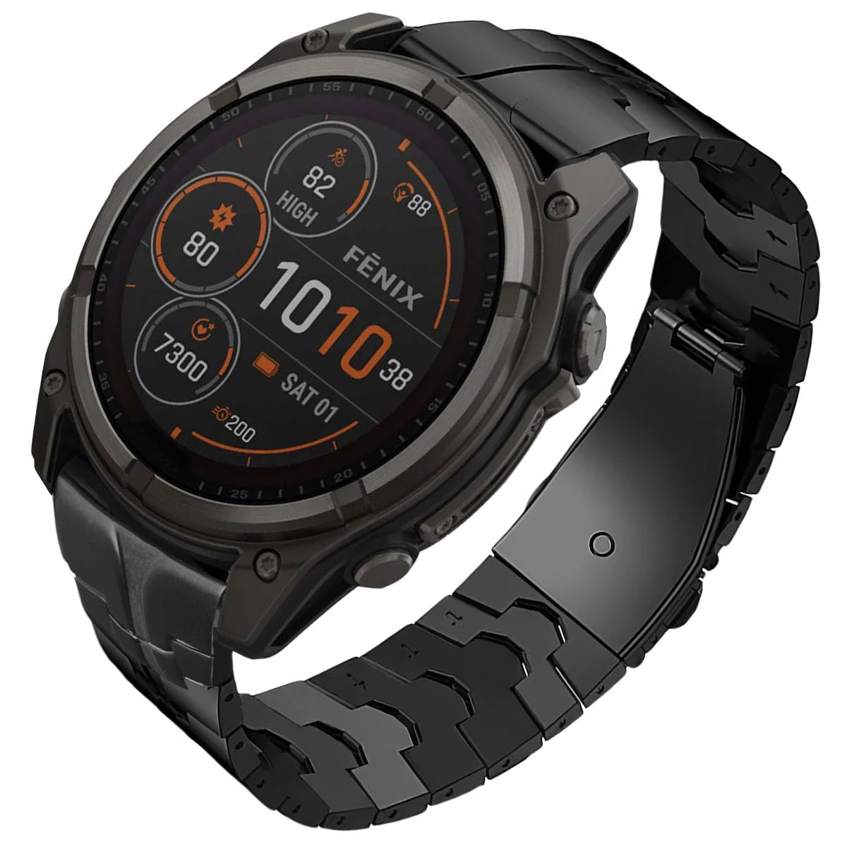 22mm Mecha Steel Bands Compatible for Garmin Fenix 8 47mm/7/6/5 Band,Quick Fit Rugged Utra Metal Strap with Folding Clasp for Fenix 5 Plus/Epix Gen 2/Forerunner 965/Epix Pro 47mm/45mm Instinct 3/2 Men