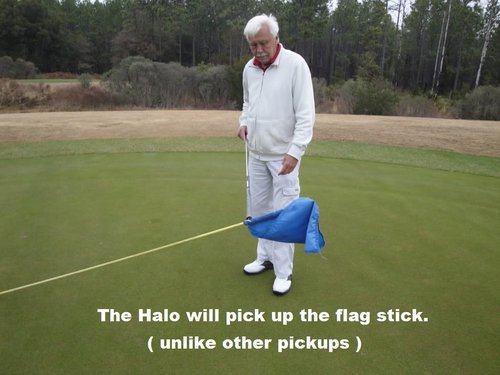 Horne Golf Halo Golf Ball Retiever Pick Up Grabber for End of Putter Golf Club Holder Pick Up Flag Pick Up and Divot Tool