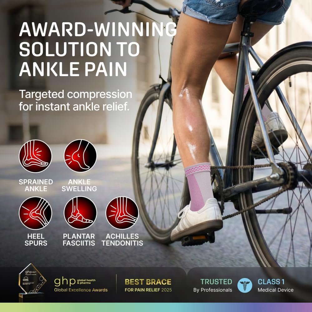Modvel Ankle Brace - Compression Sleeve for Sprained Ankle & Achilles Tendonitis | Unisex Support