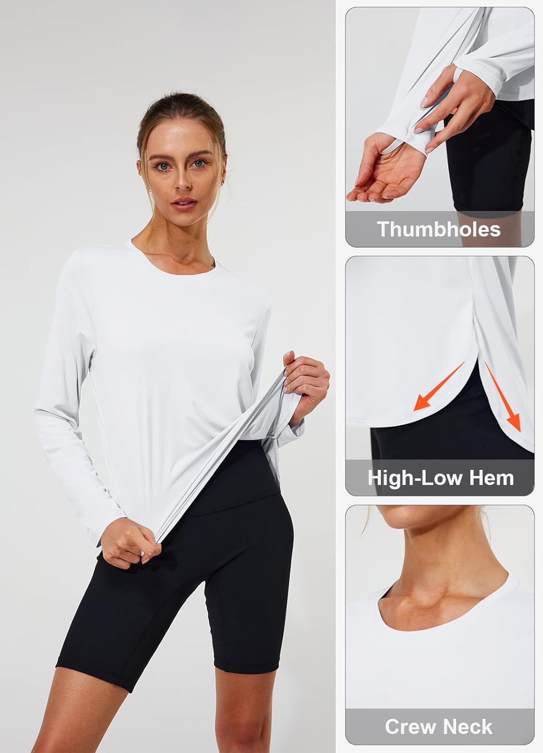 Skiennix Women's UV Protection Shirt - SPF UPF 50+ Long Sleeve Rash Guard for Hiking & Running