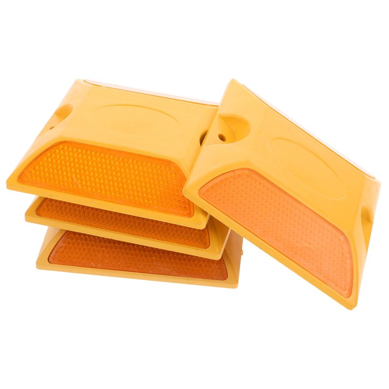 Yardwe Double-Sided Reflective Road Markers 3.93 Inch Durable Pavement Reflectors for Driveways Bike Paths Parking Lots Enhance Traffic Safety