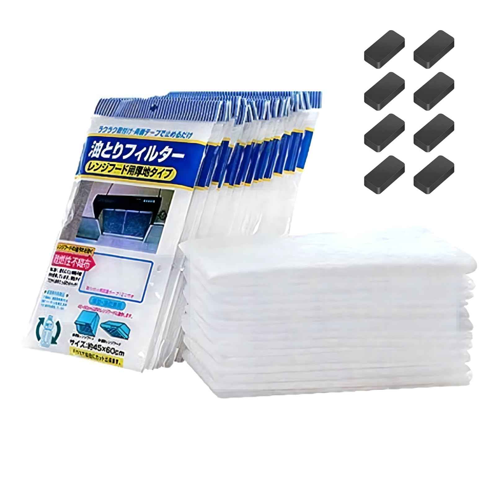 Gkwet Thickened Kitchen Range Hood Oil Absorbing Paper Range Hood Oil Resistant Sticker High Temperature Filter Membrane Universal Film Mesh Cover, 12 Sheets