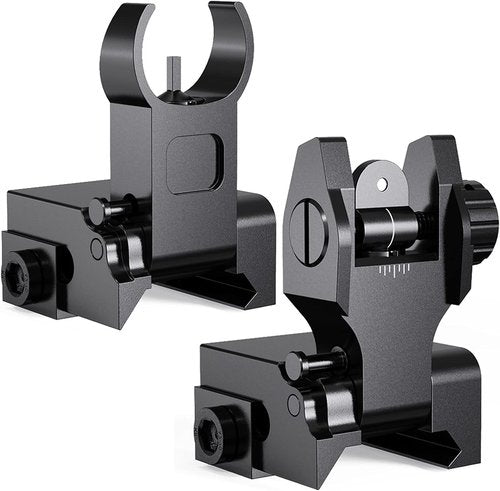 Marmot Full Metal Flip Up Gun Sights - CQB & Precise Mode Fiber Optic Rifle Sights