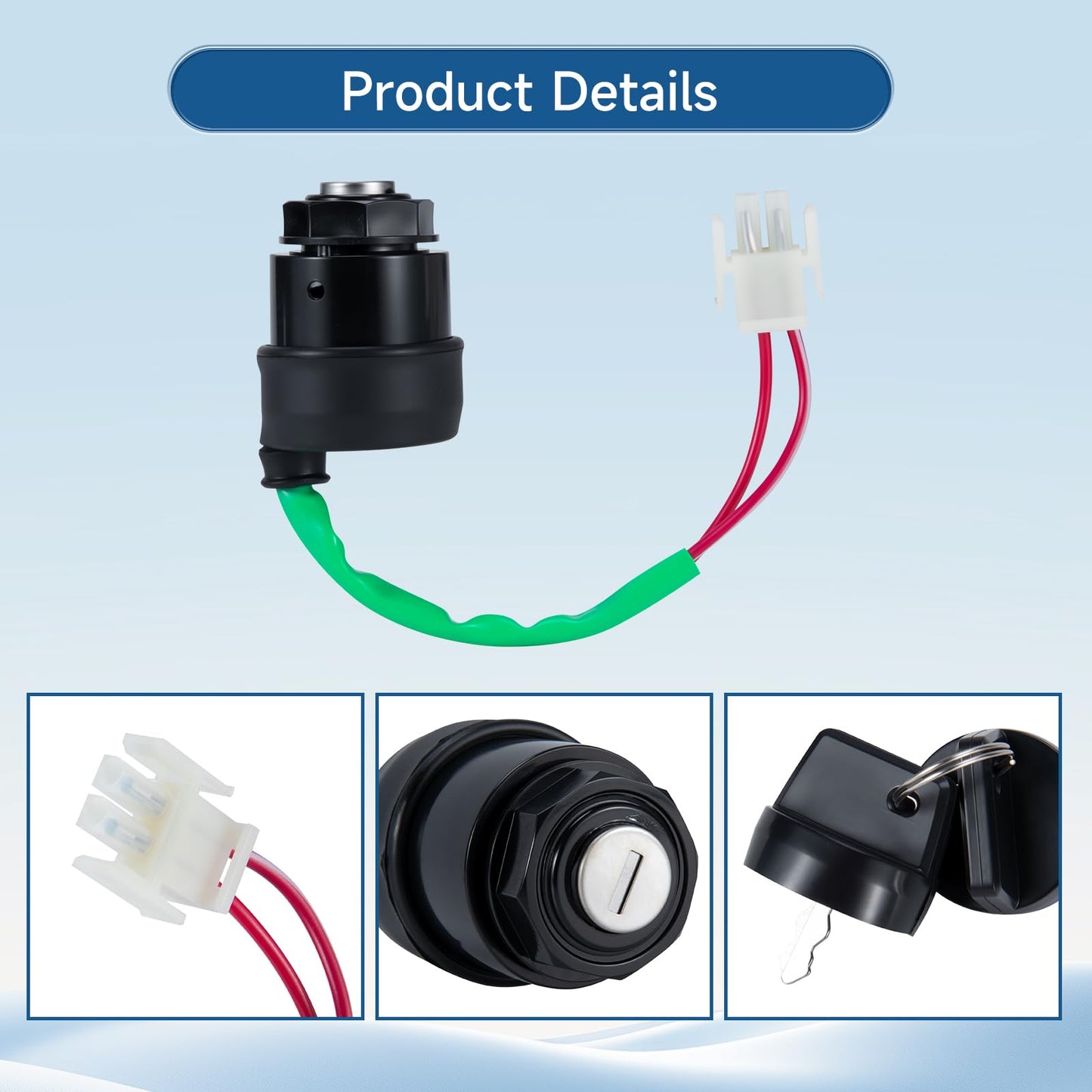 MIXOPOLY 1 Set Ignition Key Switch for Yamaha Golf Cart Gas Electric G11 G16 G19 G20 G21 G22 1996-2004 with Keys Replace OEM JN8-82510-09 JN8-82510-02-00 JN88251009