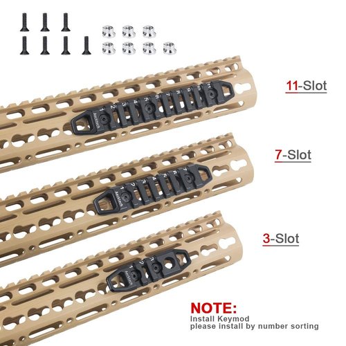 Aecktech Compatible fits MMlocks/KKeymods Rail,3-Slot 7-Slot 11-Slot Aluminum Rail Section Accessories for MMlocks/KKeymods System