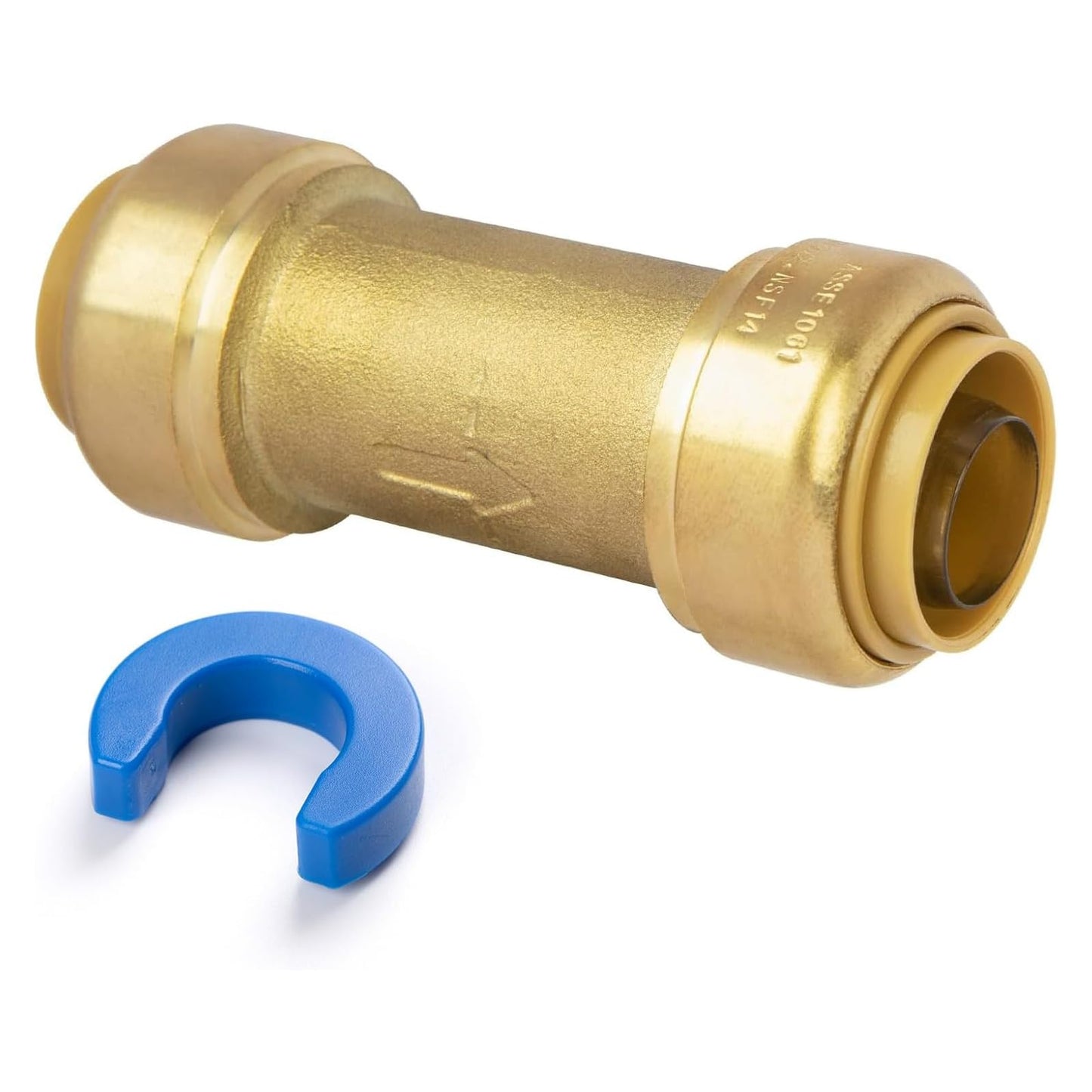 KAINGA 1/2" Check Valve Push-Fit, Push to Connect Brass Plumbing Fitting for Copper, CPVC, PEX Pipes, With Upgraded Stiffener, Disconnect Clip Included, NSF & UPC Certified
