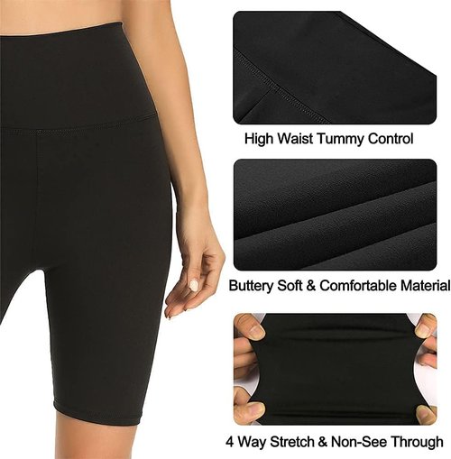 GAYHAY High Waisted Biker Shorts for Women - Soft Tummy Control | 8"/3" Dark Green Workout Shorts