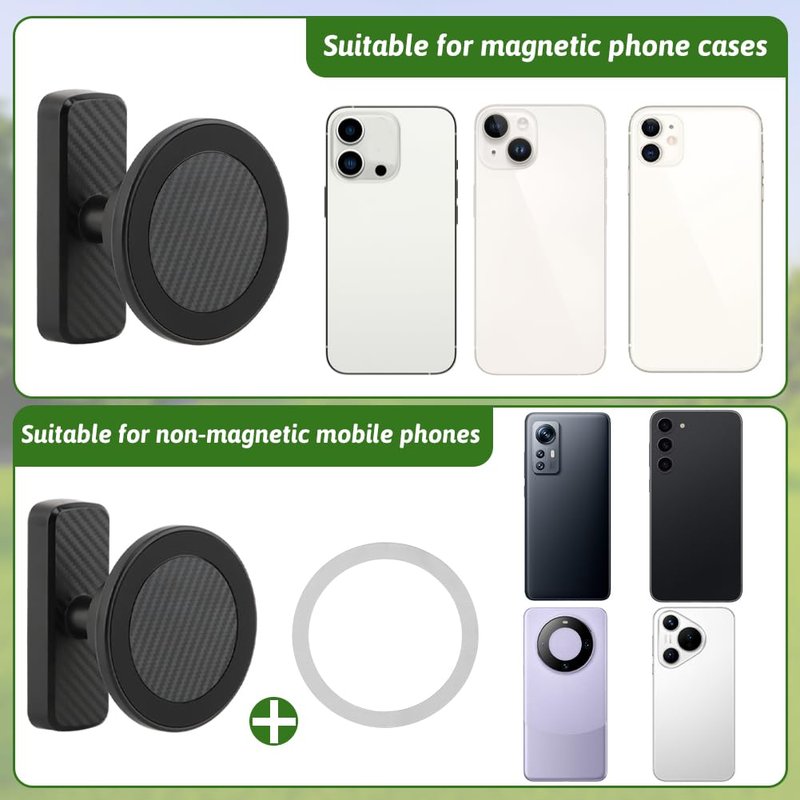 Magnetic Golf Cart Phone Holder, Aluminum Phone Mount with N52 Magnets Golf Cart Accessories, Compatible with MagSafe iPhone 16 15 14 13 12 Series Mini, Magnets for Any Iron Metal Surface