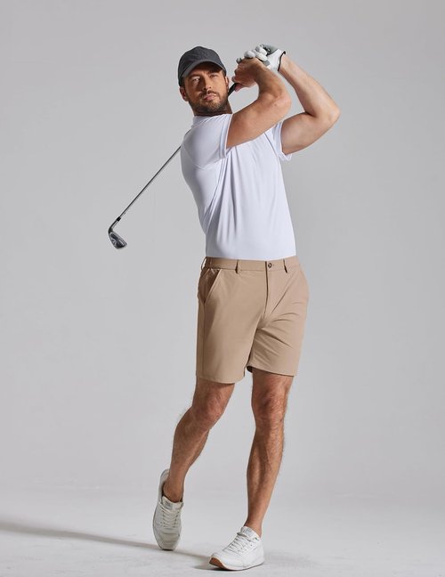 COOFANDY Men's Casual Golf Shorts - 7" Stretch, Quick Dry, Lightweight with 4 Pockets | Ideal for Hiking & Work