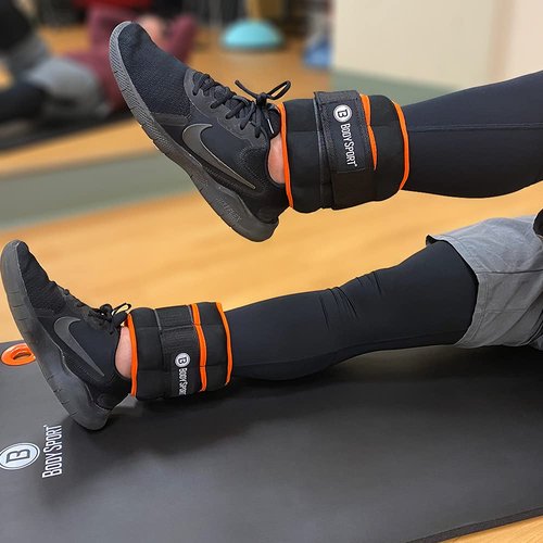 Body Sport Adjustable Ankle Weights for Men & Women, 1 lb.-5 lb., Customizable Weight Sets for Resistance Training (Orange)