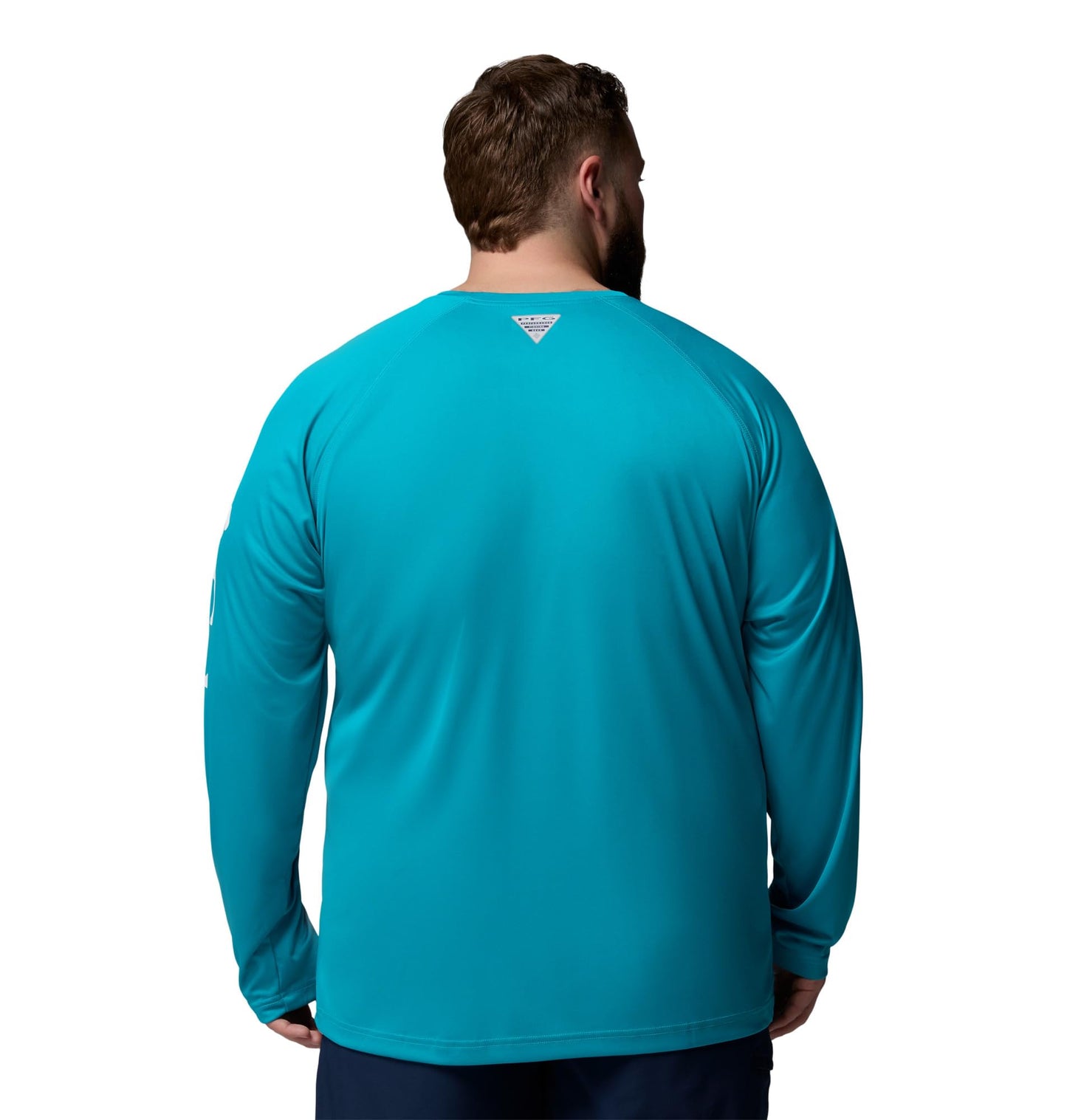 Columbia Men's PFG Terminal Tackle Long Sleeve Fishing Shirt, Ocean Teal/White Logo, 2X Tall