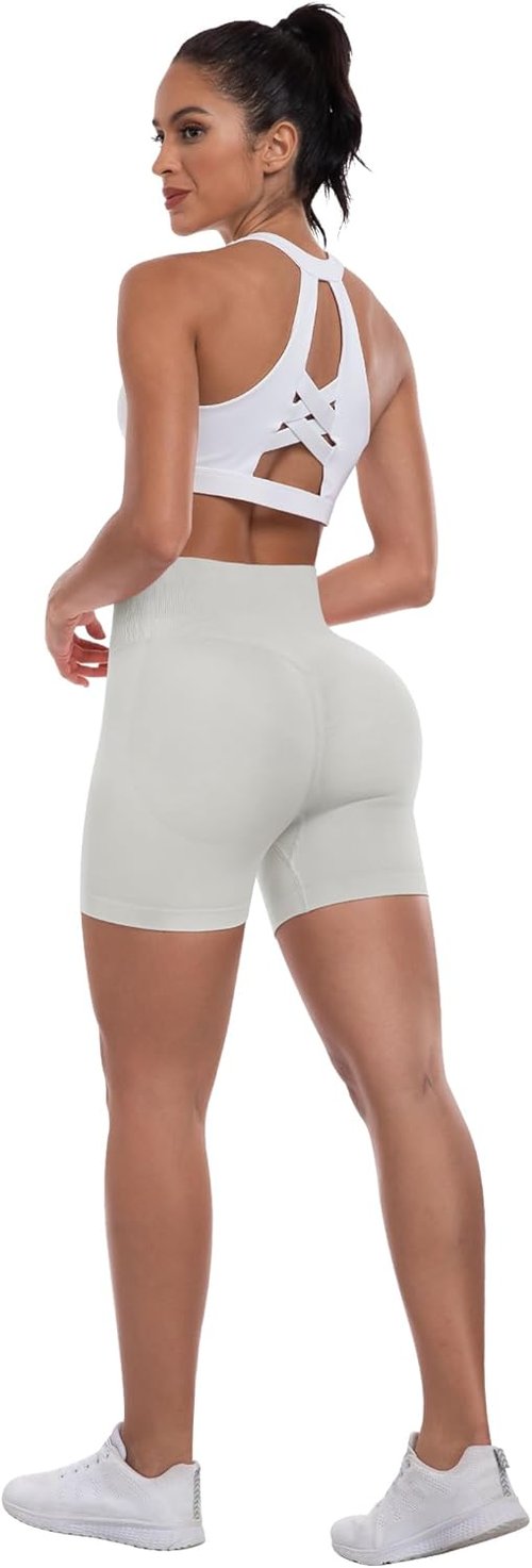 ATHVOTAR High Waisted Workout Gym Shorts - Seamless Butt Lifting Design for Women