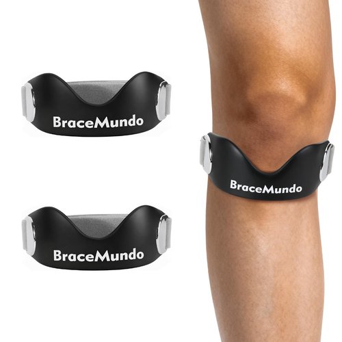 bracemundo 2 Pack Patellar Tendon Knee Strap – Adjustable Knee Brace for Jumper’s Knee, Tendonitis, Arthritis, Running, Basketball, Squats – Non-Slip Patella Band for Pain Relief & Joint Support