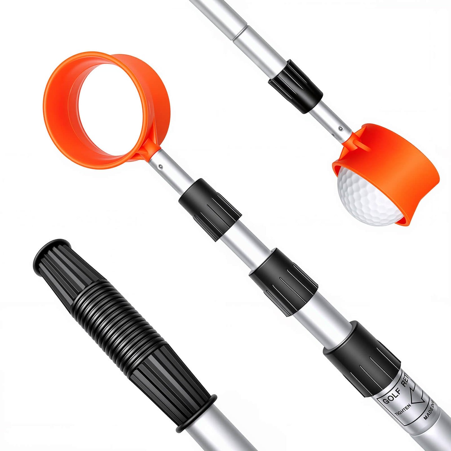 SPEENSUN Golf Ball Retriever Telescopic,Golf Ball Water Retriever,Max 12Ft Lightweight Aluminum Alloy Golf Ball Grabber,Not Easy to Break and No Corrosion Golf Ball Retriever for Water and Bushes