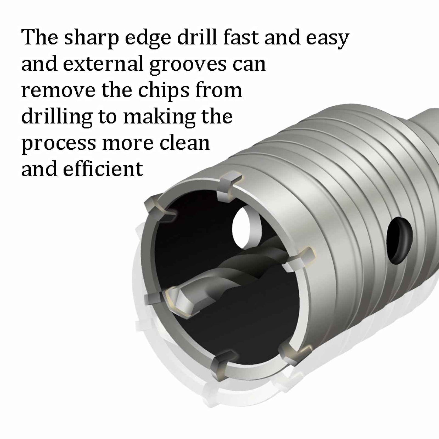 WUWEOT 2 Set 2 1/2 Inch Concrete Hole Saw with 220mm Plus Shank, 65mm Wall Hole Saw Drill Bit for Cement Brick Concrete Stone Wall