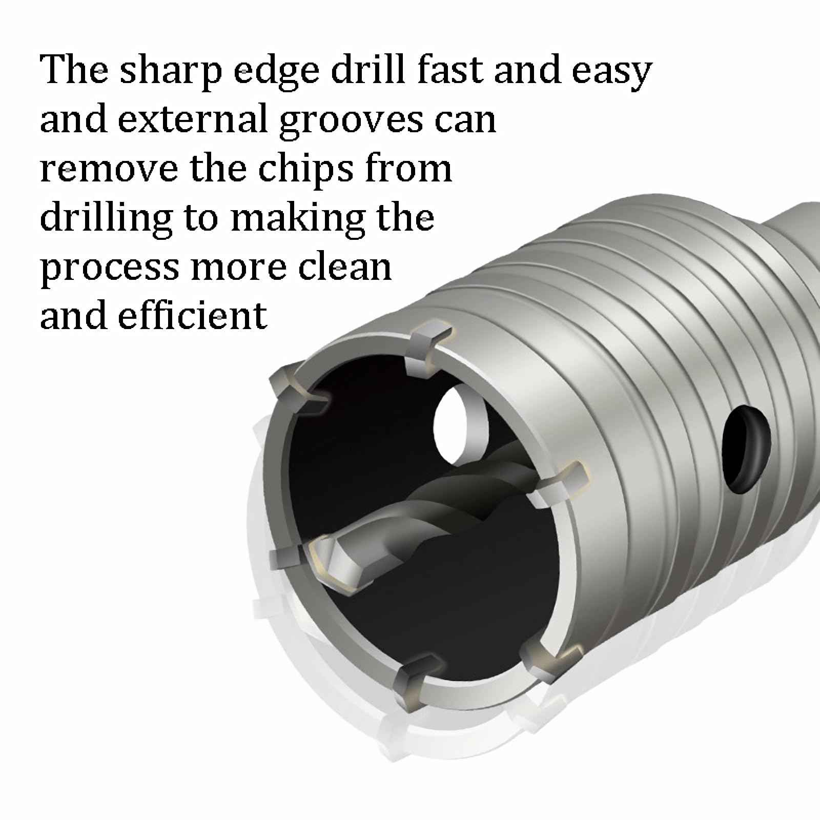 WUWEOT 2 Set 2 1/2 Inch Concrete Hole Saw with 220mm Plus Shank, 65mm Wall Hole Saw Drill Bit for Cement Brick Concrete Stone Wall